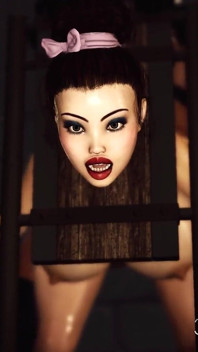 Super hot black shemale fucks hard a busty cuffed brunette in the dungeon