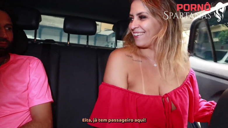 Porno Spartanas: Žhavý turista z Carioca děvky uvnitř Uberu