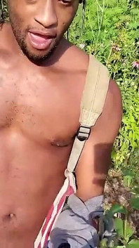Kennie Jai Walks in the Park by the River Cumpletely Naked!