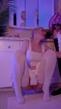 4K - Girl cum touching sissy balls