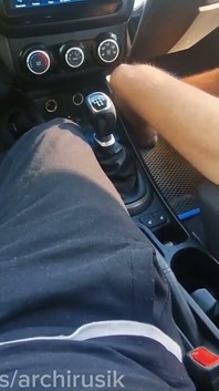 The Cute Twink Is No Longer a Virgin. the Taxi Driver Is Fucking the Femboy in the Ass on the Highway Without Condoms.
