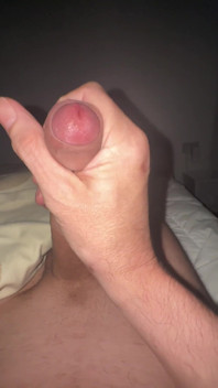 Lord Stroking His Huge Flaccid Cock to Creamy Load