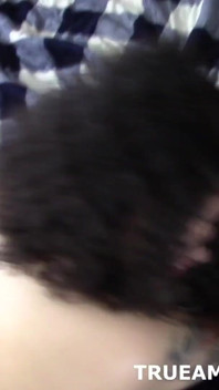 Glasses Wearing Girl with Big Hair Gives Blowjob and Gets Vagina Fucked