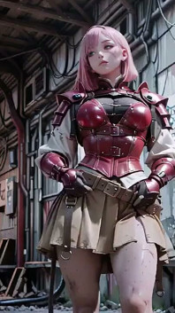 Pink-haired Mech Warrior! the Cold Beauty of the Wasteland