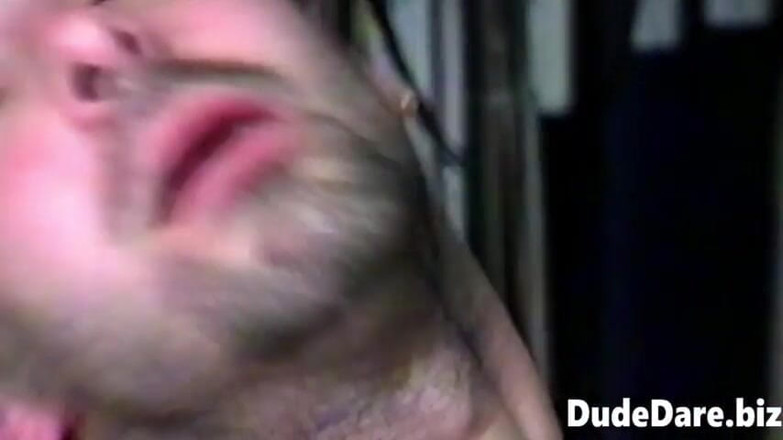 DudeDare: Hairy stud stroking his big cock passionately