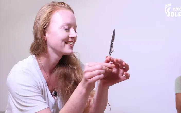Czech Soles - foot fetish content: Girl on Girl Foot Tickling Challenge