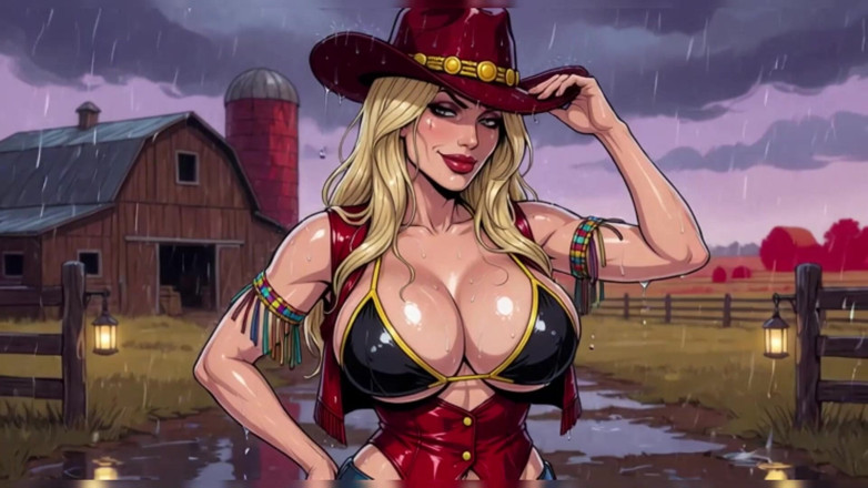 Huge Boobs: Animasi awek ladang seksi