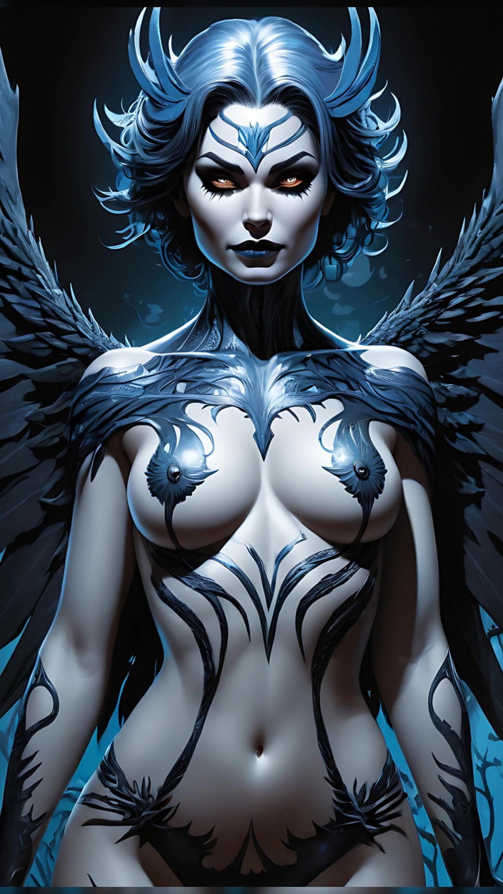 LustRender: Nahé noční křídlo Dark Frost Tendrils