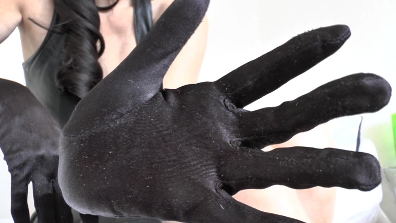 Lady Victoria Valente: Guantes de satén negro largos y brillantes te encienden tanto -...