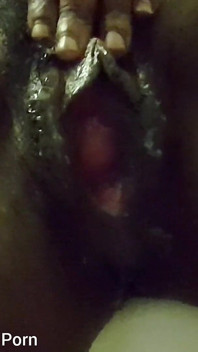 Rubbing Spreading My Big Black Wet Dripping Pussy