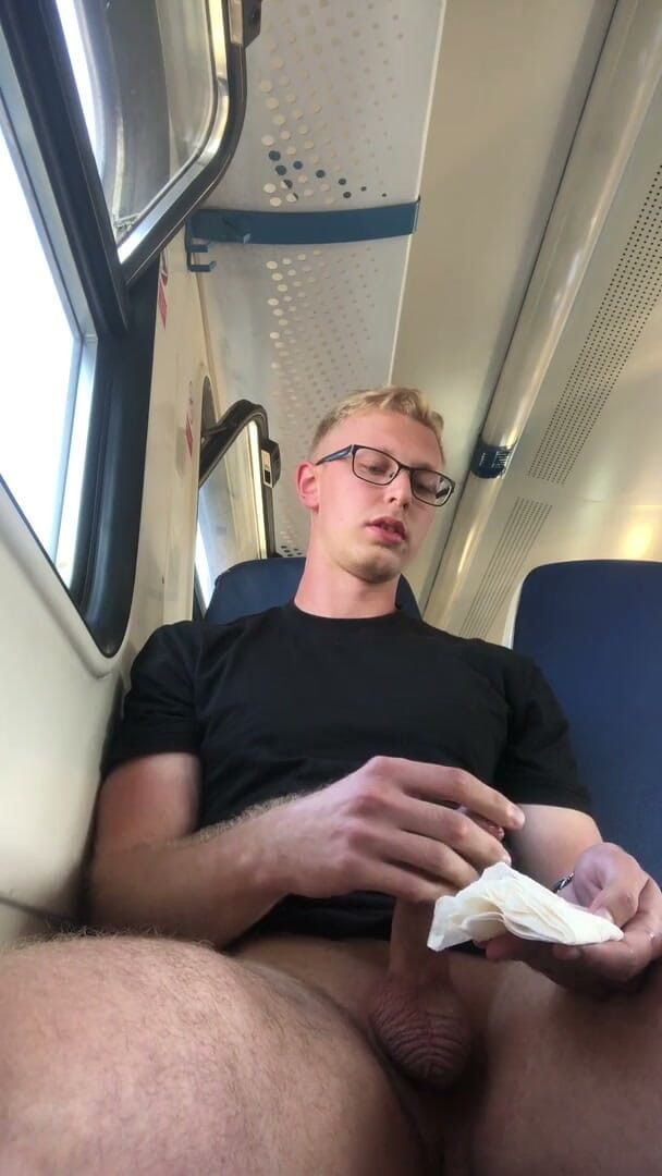 Dick Boys Studio: A Guy Is Jerking off on a Commuter Train