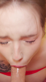 Little Slut Tape Gagged Deepthroat Facial 4K