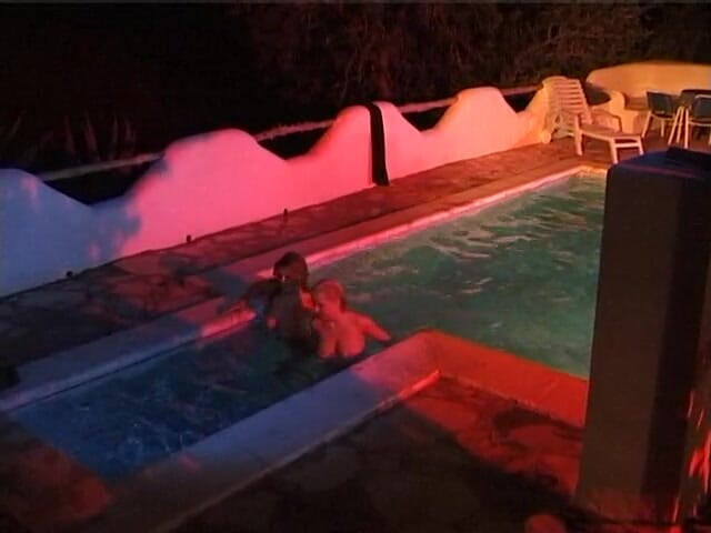 Naughty Girls: Two sexy lesbian chicks are swimming together in the swimming...