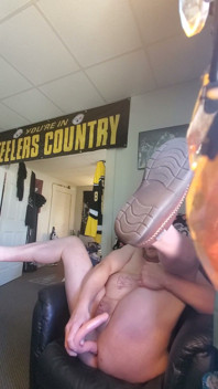Lee Przybylowicz Hiding His Pathetic Little Sissy Clitty Behind a Water Bottle