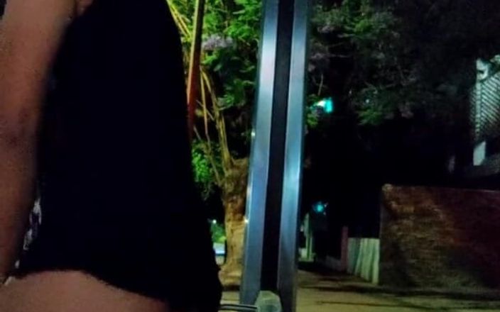 Traviezisha: Sissy Slut Sitting on a Huge Dildo in Bus Station...