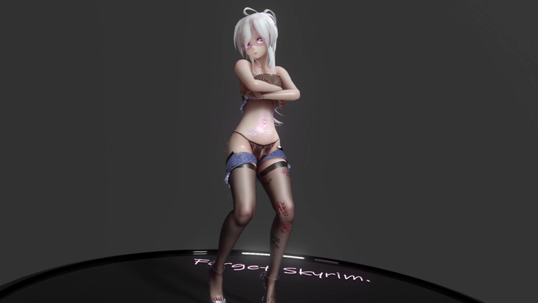 MikuMotion: [mmd] Haku-wiggle oplzlé černé hedvábné džíny brýle