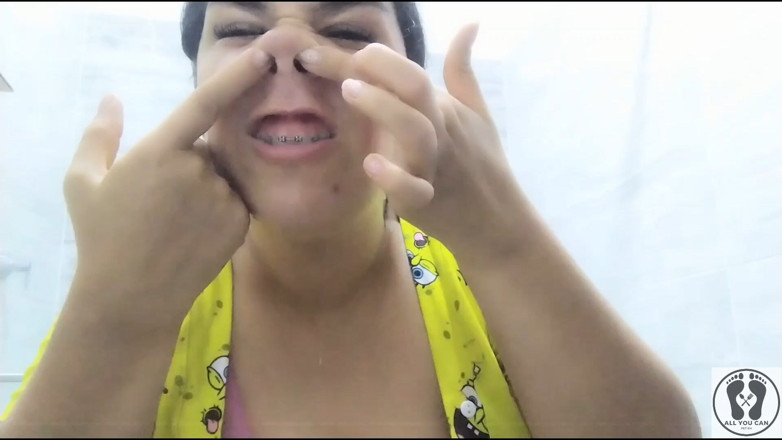 All You Can Fetish: Tongue Fetish Snot Nose Play Nostrils Cum on My Braces