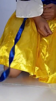 Cum on Princess Snow White Satin Cute Dress