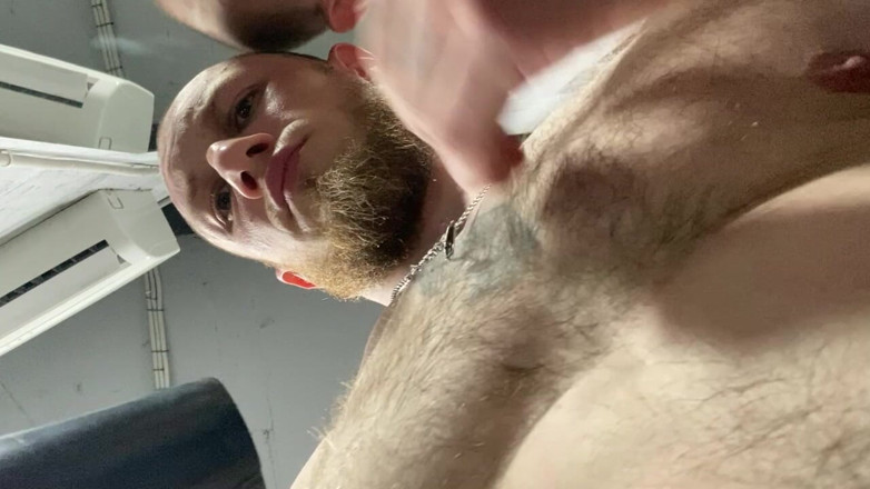 Hunky time: Sweat-damp Hair
