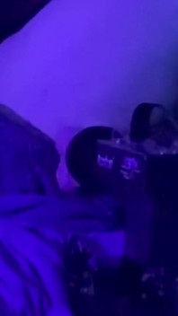 S1uttranspup Takes a 9 Inch Dildo in a Blacklit Room