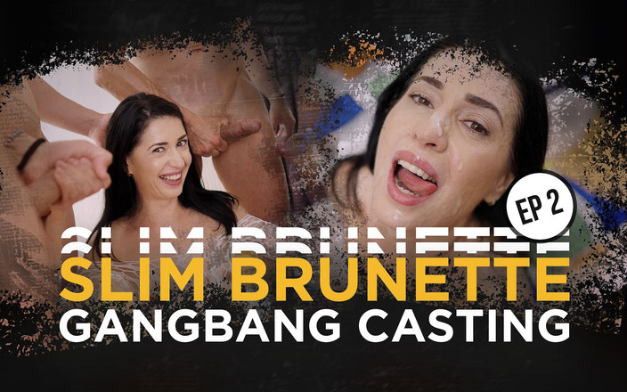 X DVD Collectors Club: Slanke brunette gangbang casting