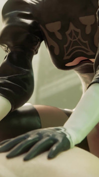 2b cowgirl anale con grande culo dopo un pompino salivoso - Nier automata 3D porno