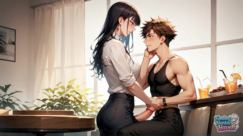 Femboy Hentai Haven: Transvestite Gluteus Maximus Sensation in a Sunlit Café - the Greatest...