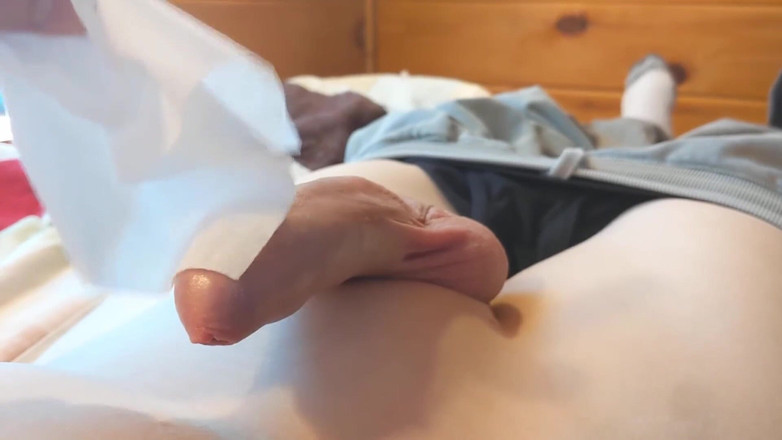 uncutcollegeguy: Cumming From Only the Feather-like Touch of a Tissue on...