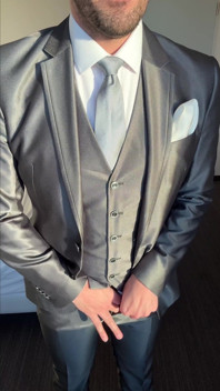 Suited Groom Jerks off in Hotel Room