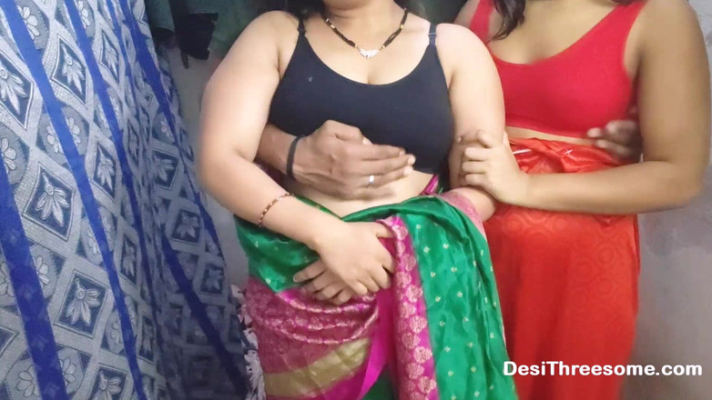 Real Indian Threesome: Dojrzała indyjska żona uwodzi nastolatka do FFM trójkąt seksu z mężem