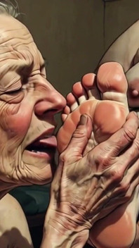 90letá babička lízá a saje velké nohy velké krásky - velmi vzrušená