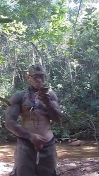 Handjob in the Waterfall Cumming with Soft Cock