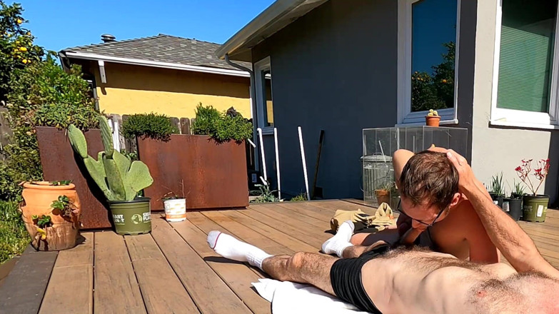 Russie Goodboy: Boy Surprises Stepdaddy Strips and Sucks Him Outdoors