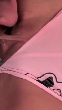 Horny Man Pounds Wet Cunt of a Sexy Teen on the Sofa While She Licks a Lollipop