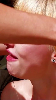 Blonde skinny teen Sofia banged by stepdad on the beach