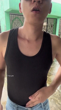 Asian Twink in Sando and Jeans