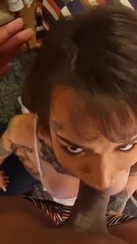 Exotic Tattooed Tgirl Cums When I Jack Her off While Fucking Her Ass