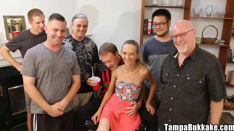 Tampa Bukkake: Thin Michelle Honeywell Nasty Gangbang Facial Sore Pussy Fuck Bukkake...