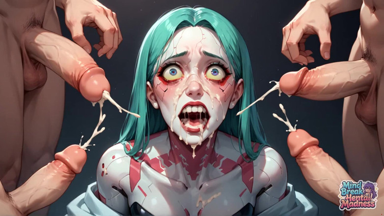 Mind Break Hentai Madness: Cabelo verde arrombou a mente no pescoço: explosão líquida de...
