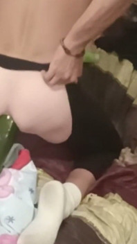Attractive Guy Fucking in Bed and Inserting Lights Into His Anus.