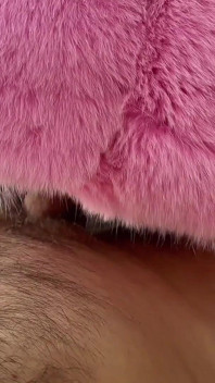 Sexy Pink Bunny in Fur Suit Get Fucked and Creampied! Fur Masturbation