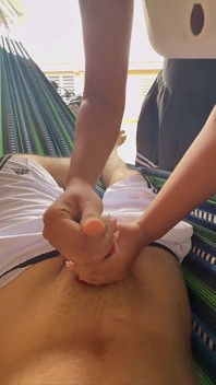Wife Masturbates Me in Public Because She Likes to Feel the Risk of Being Caught