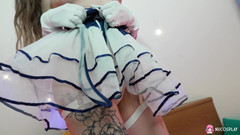 Nu Cosplay: Extra malá lilith liber ve svém prvním cosplay porno videu