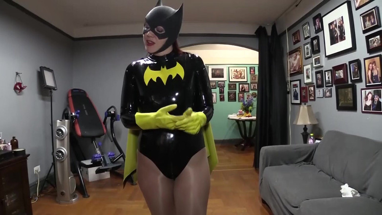 Evangelines Fetish: Lateks batgirls büyüleyici mastürbasyon