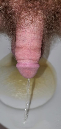 Closeup of My Cock Peeing Over the Toilet 2