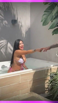 I Am Left Alone with My Best Friend's Girlfriend in the Jacuzzi, She Asks Me to Fuck Her and Fill Her with Milk in Secret