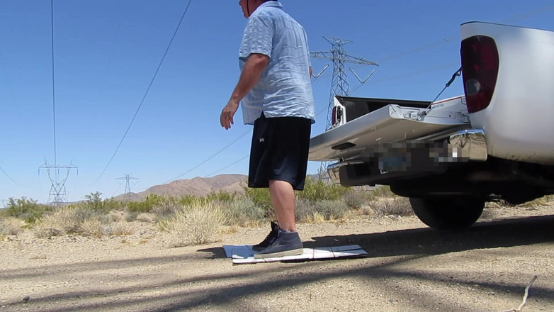 The porky pervert: Desert Hike Jerkoff 4