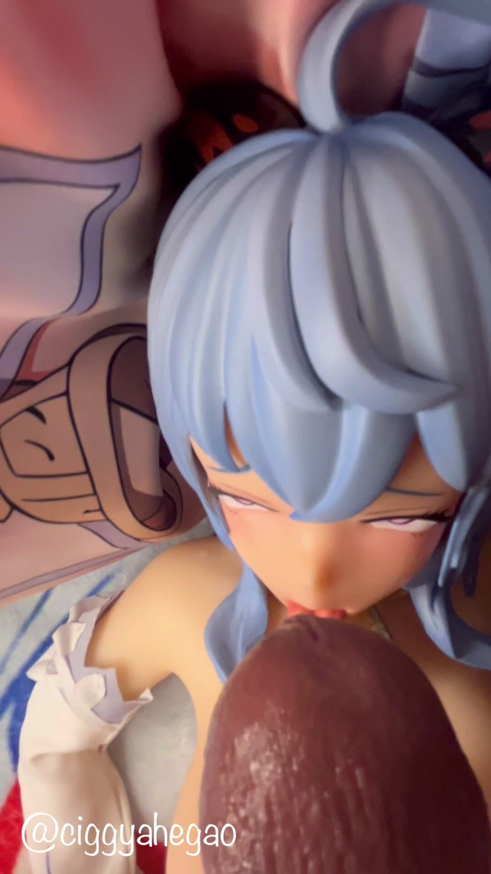 CiggyAhegao: Cocogoat ganyu viene scopata così forte che lo sente nella...