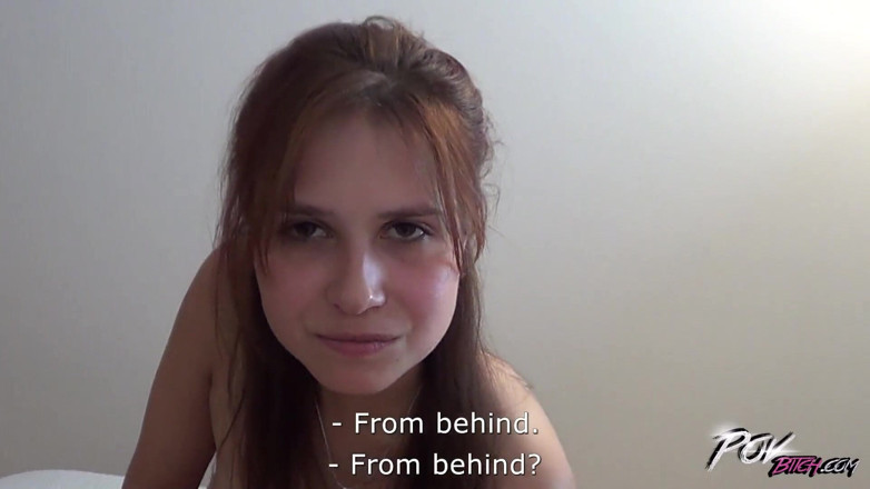 POV Bitch: An innocent brunette suck cock like crazy and then ride...