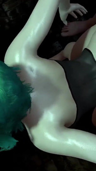 Sexy holka se zelenými vlasy je ošukaná zezadu: 3D porno
